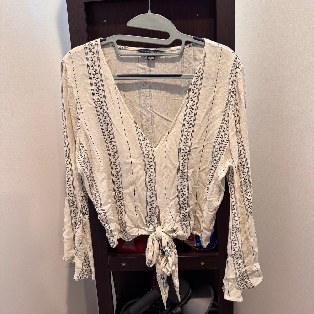 American Eagle Blouse with Wide Sleeve Ends
